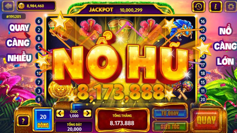 Chơi nổ hũ nhận Jackpot cực khủng từ nhà cái